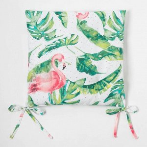 Сидушка на стул "Доляна" Tropical kitchen 42х42х7см, МИКС,100% хлопок,164 г/м2