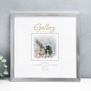 Фоторамка пластик "Gallery" 25х25 см серебро (пластиковый экран)