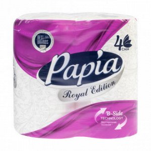 Туалетная бумага четырёхслойная, Papia, 4 … рулона