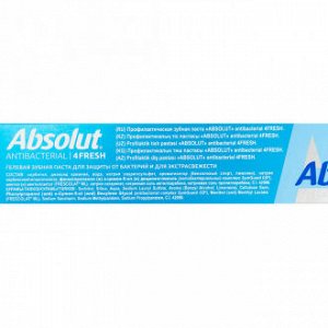 Зубная паста "Antibacterial 4Fresh", Absolut, 110 г