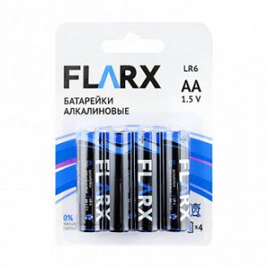Батарейки алкалиновые, Flarx, АА, 4 шт.