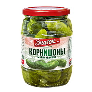 Огурцы марин Корнишоны ЗНАТОК Selection 670г ст/б (3310) 1/12