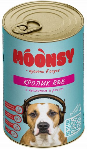 MOONSY для собак ж/б КРОЛИК R&B кролик с рисом 415г *12