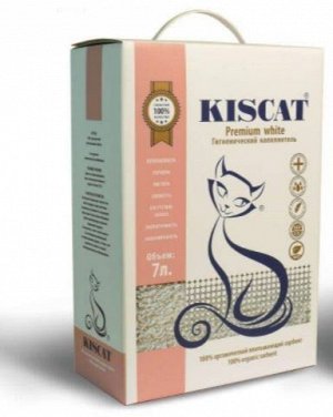 Наполнитель KisCat Premium White полигелевый впитывающий 7л