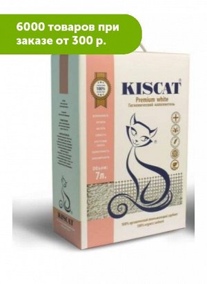 Наполнитель KisCat Premium White полигелевый впитывающий 7л