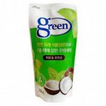 PIGEON Средство для мытья посуды Green&quot; «Травы и кокос» (на натуральной основе) 300 мл, мягкая упаковка / 40&quot;