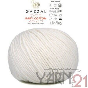 Baby cotton XL №3410 белый сахарный