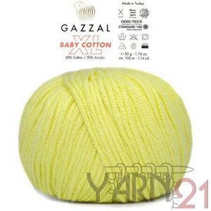 Baby cotton XL №3413 лимонный