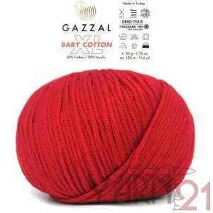 Baby cotton XL №3443 ярко-красный
