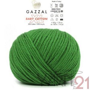Baby cotton XL №3448 зеленое яблоко