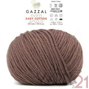 Baby cotton XL №3455 рубиновый шоколад