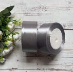 Лента атлас 4 см бобина 22м цвет №59 тёмно-серый