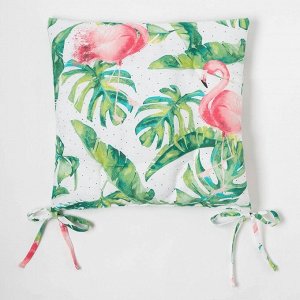 Сидушка на стул "Доляна" Tropical kitchen 42х42х7см, МИКС,100% хлопок,164 г/м2