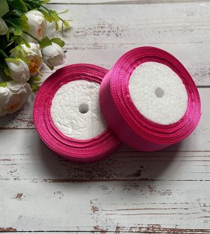 Лента атласная 2 см бобина 22м №21 клубничный