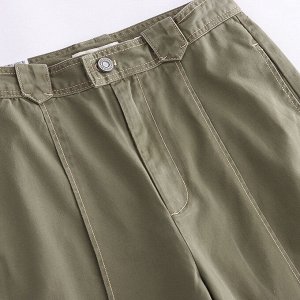 Женские широкие брюки, цвет зеленый