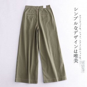 Женские широкие брюки, цвет зеленый