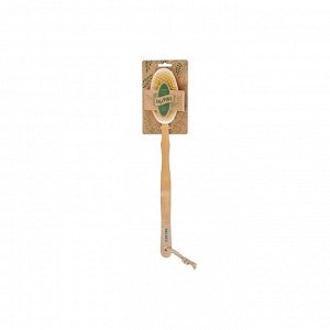 Щётка для сухого массажа Bradex из чайного дерева с щетиной кактуса со съемной ручкой 43 см 787837