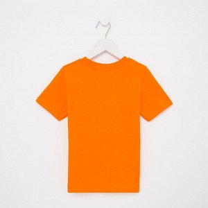 Футболка для мальчика, цвет оранжевый/машина, рост 110 см