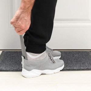 Ложка для обуви Доляна, с кольцом, металлическая, 22x5 см, покрытие антик серебро