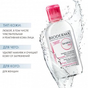 Bioderma Sensibio Мицеллярная вода для чувствительной кожи с покраснениями и розацеа успокаивающее и увлажняющее действие Биодерма Сенсибио 250 мл