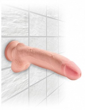 Телесный фаллоимитатор на присоске 10" Triple Density Cock with Balls - 26,7 см.