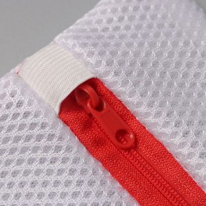 Мешок для стирки носков, 17×20 см, трехслойный, крупная сетка, цвет МИКС