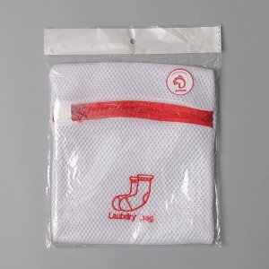 Мешок для стирки носков, 17×20 см, трехслойный, крупная сетка, цвет МИКС
