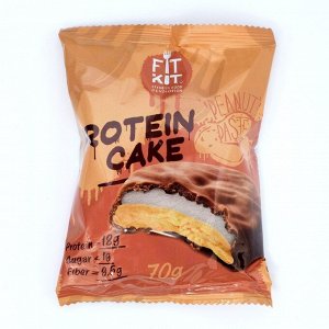 Печенье протеиновое Fit Kit Protein cake, со вкусом арахисовой пасты, спортивное питание, 70 г