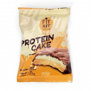 Печенье протеиновое Fit Kit Protein cake, со вкусом медового крема, спортивное питание, 70 г