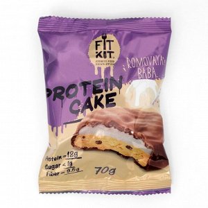Печенье протеиновое Fit Kit Protein cake, со вкусом ромовая баба, спортивное питание, 70 г