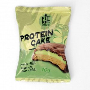 Печенье протеиновое Fit Kit Protein cake, со вкусом фисташковый крем, спортивное питание, 70 г