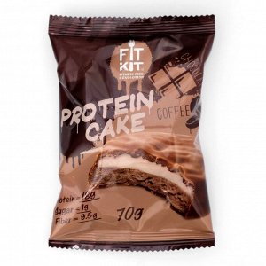 Печенье протеиновое Fit Kit Protein cake, со вкусом шоколад-кофе, спортивное питание, 70 г