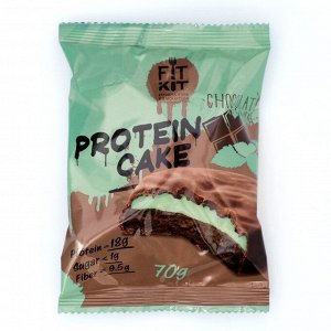 Печенье протеиновое Fit Kit Protein cake, со вкусом шоколад-мята, спортивное питание, 70 г