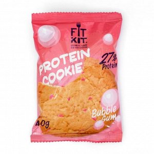 Печенье протеиновое Fit Kit Protein сookie, со вкусом бабл-гам, спортивное питание, 40 г