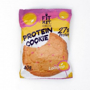 Печенье протеиновое Fit Kit Protein сookie, со вкусом леденца, спортивное питание, 40 г