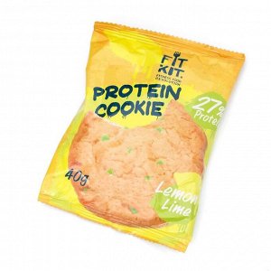 СИМА-ЛЕНД Печенье протеиновое Fit Kit Protein сookie, со вкусом лимон-лайм, спортивное питание, 40 г
