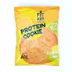 СИМА-ЛЕНД Печенье протеиновое Fit Kit Protein сookie, со вкусом лимон-лайм, спортивное питание, 40 г