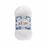 Пряжа Alize Miss Ализе Мисс цвет №55 белый