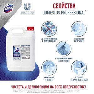 NEW Domestos Professional, профессиональное чистящее средство, дезинфицирующее, для клининга, 5 л