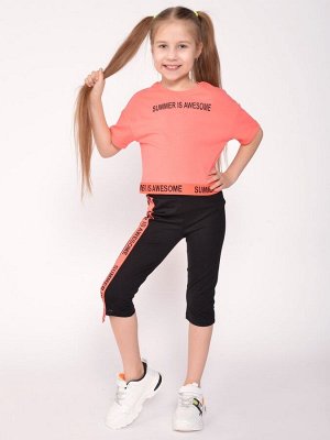 BONITO KIDS Комплект для девочки (Футболка, бриджи) арт.BK1484F, BK1484B