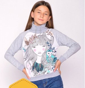 BONITO KIDS Толстовка для девочки серый девочка