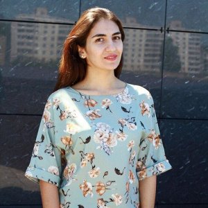 Блуза А36 Цветы/фисташка