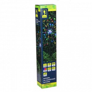 INBLOOM Фонарь садовый на солн.батарее Фейерверк 82см, 90LED*мульти, 1x1.2V Ni-MH AA 600mAh, металл