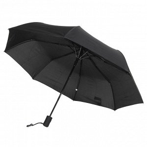 Зонт мужской, полуавтомат, сплав, пластик, полиэстер, 55см, 8 спиц, черный