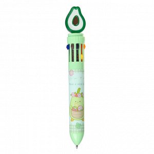 Ручка шариковая 10-цветная, наконечник в форме авокадо, 15,5см, пластик, 3 цвета корпуса