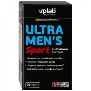 Витаминно-минеральный комплекс для мужчин Ultra Men’s Sport Multivitamin Formula Vplab 90 каплет