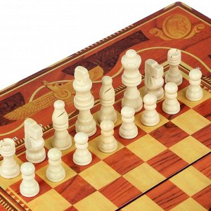 LDGames Набор игр 3 в 1 (шашки, шахматы, нарды), дерево, 40х40см (40х20х6см)