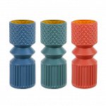 Ваза -кашпо декоративная, пластик, 25x10 см, 3 цвета, арт.52
