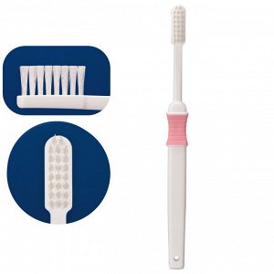 Зубная щётка "Ebisu Profits" с УЗКОЙ чистящей головкой, ПЛОСКИМ срезом и скруглёнными щетинками (для удаления налёта, мягкая)