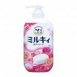 Молочное увлажняющее жидкое мыло для тела с цветочным ароматом «Milky Body Soap» 550 мл (дозатор) / 12